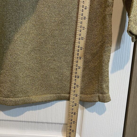 August Silk Knits Sweater Womens Small Shimmer Gold - Picture 8 of 10